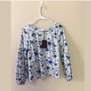 NWT Jane & Delancey Floral Top Bell Sleeves L